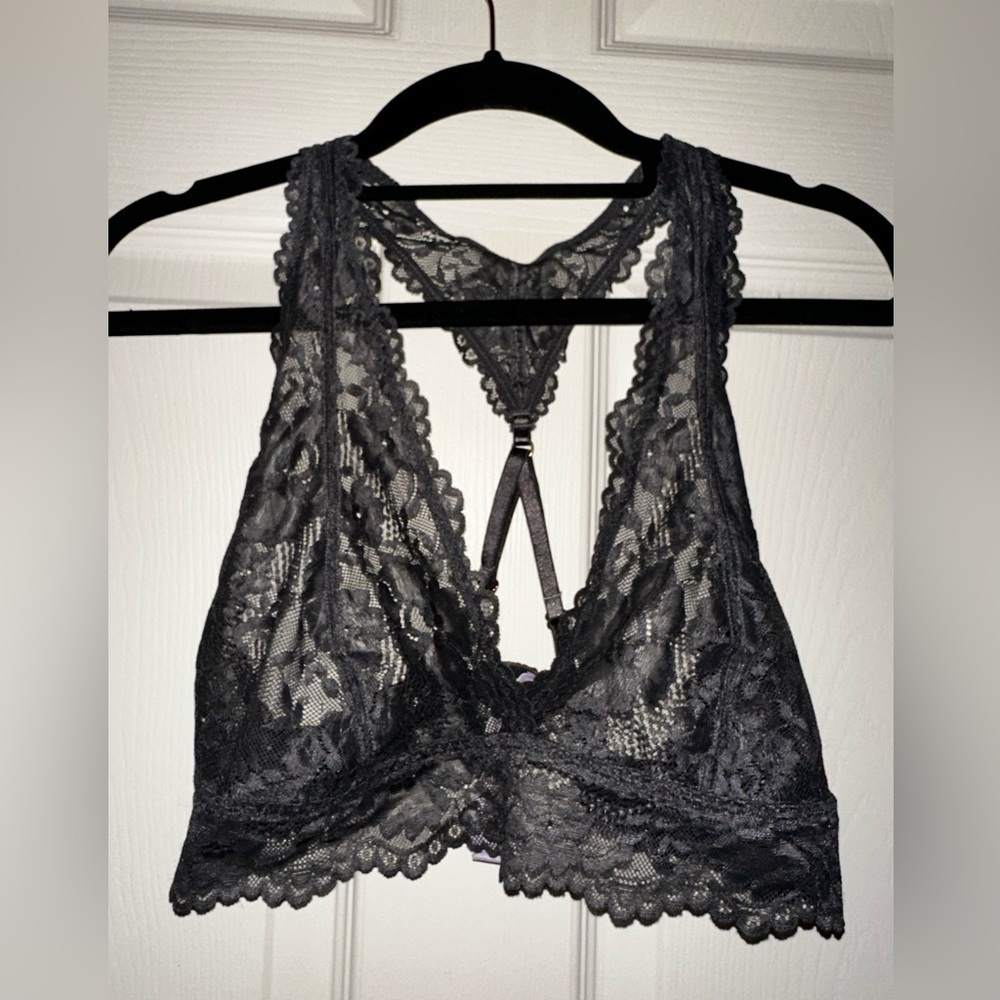 Savage x Fenty women’s grey lace lingerie bralette bra M sexy feminine celebrity